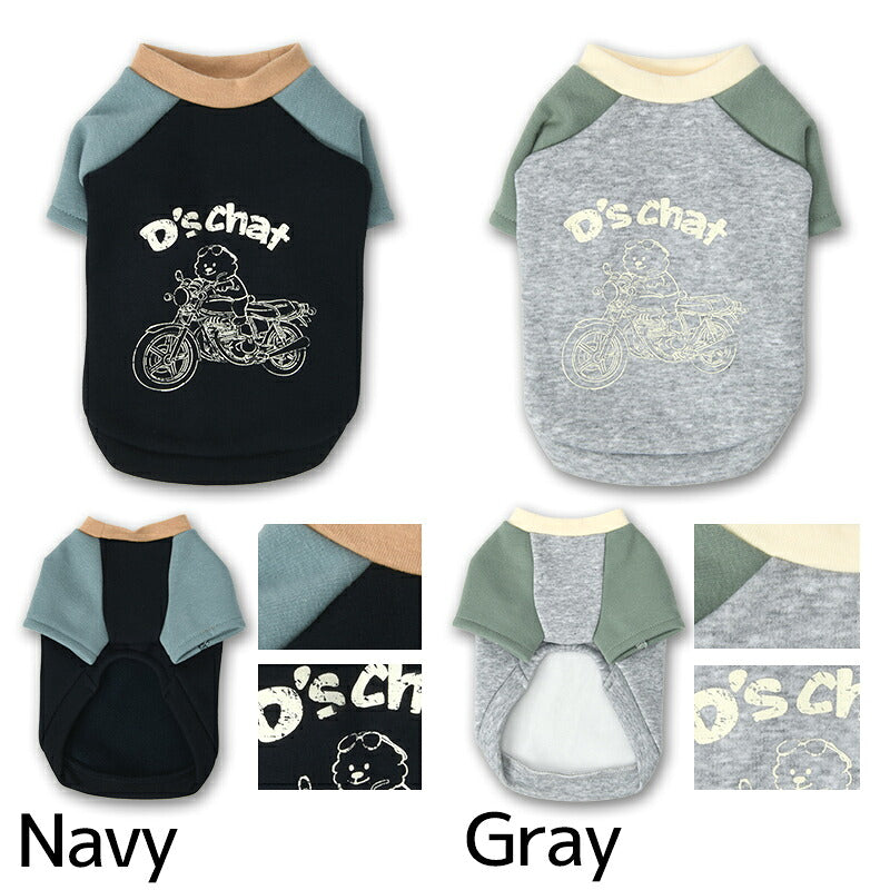 ディーズ君ラグラントレーナー XS/S/M/L/XL/XXL/DXS/DS/DM/DL/FBS/FBM/FBL D's Chat-ディーズチャット- 犬服 小型犬 ダックス フレブル ドッグウェア DS26AW