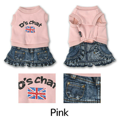 イギリス刺しゅうワンピ XS/S/M/L/XL D's Chat-ディーズチャット- 犬服 小型犬 ドッグウェア DS26AW
