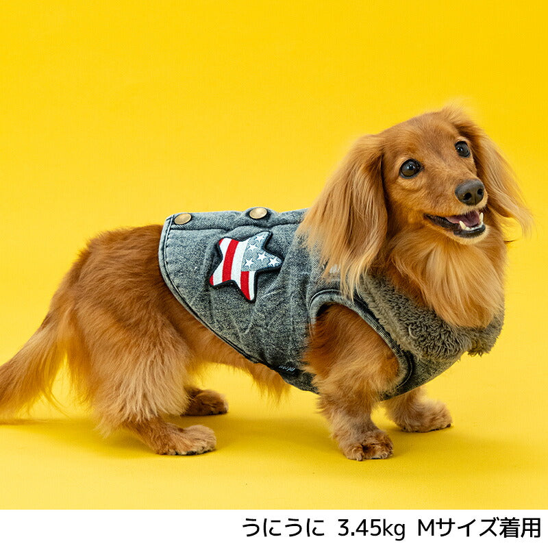 星柄刺しゅうアウター XS/S/M/L/XL/XXL/DXS/DS/DM/DL/FBS/FBM/FBL D's Chat-ディーズチャット- 犬服 暖かい 小型犬 ダックス フレブル ドッグウェア DS26AW