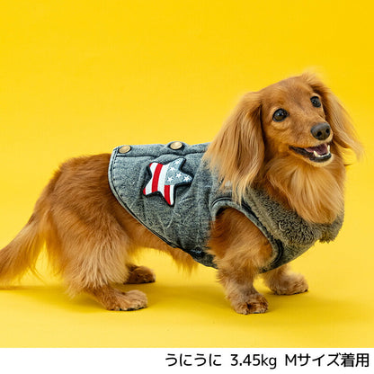 星柄刺しゅうアウター XS/S/M/L/XL/XXL/DXS/DS/DM/DL/FBS/FBM/FBL D's Chat-ディーズチャット- 犬服 暖かい 小型犬 ダックス フレブル ドッグウェア DS26AW