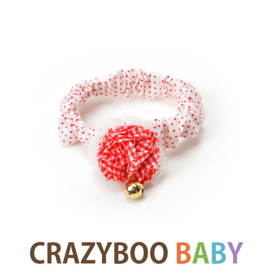 CRAZYBOO Baby（クレイジーブー ベビー） チェックフラワー シュシュ 2XS / XS / Sサイズ 犬服 / 犬の服 / ドッグウェア CBbaby 109631