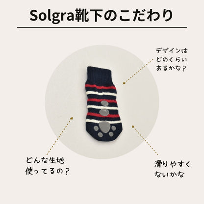 滑り止め付きソックス S/M/L/XL Solgra-ソルグラ- 4個セット 犬用 ペット用 靴下 滑り止め トイプードル チワワ ポメラニアン SO21AW so155051-1