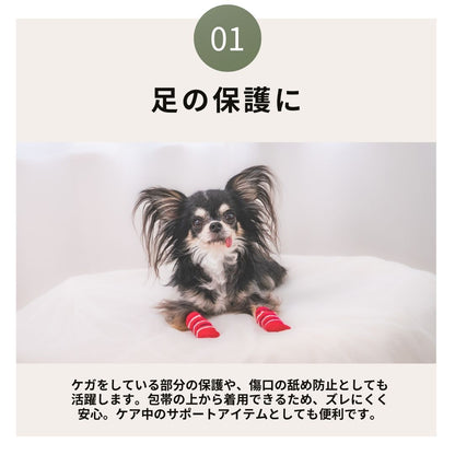 滑り止め付きソックス S/M/L/XL Solgra-ソルグラ- 4個セット 犬用 ペット用 靴下 滑り止め トイプードル チワワ ポメラニアン SO21AW so155051-1