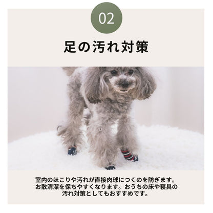 滑り止め付きソックス S/M/L/XL Solgra-ソルグラ- 4個セット 犬用 ペット用 靴下 滑り止め トイプードル チワワ ポメラニアン SO21AW so155051-1
