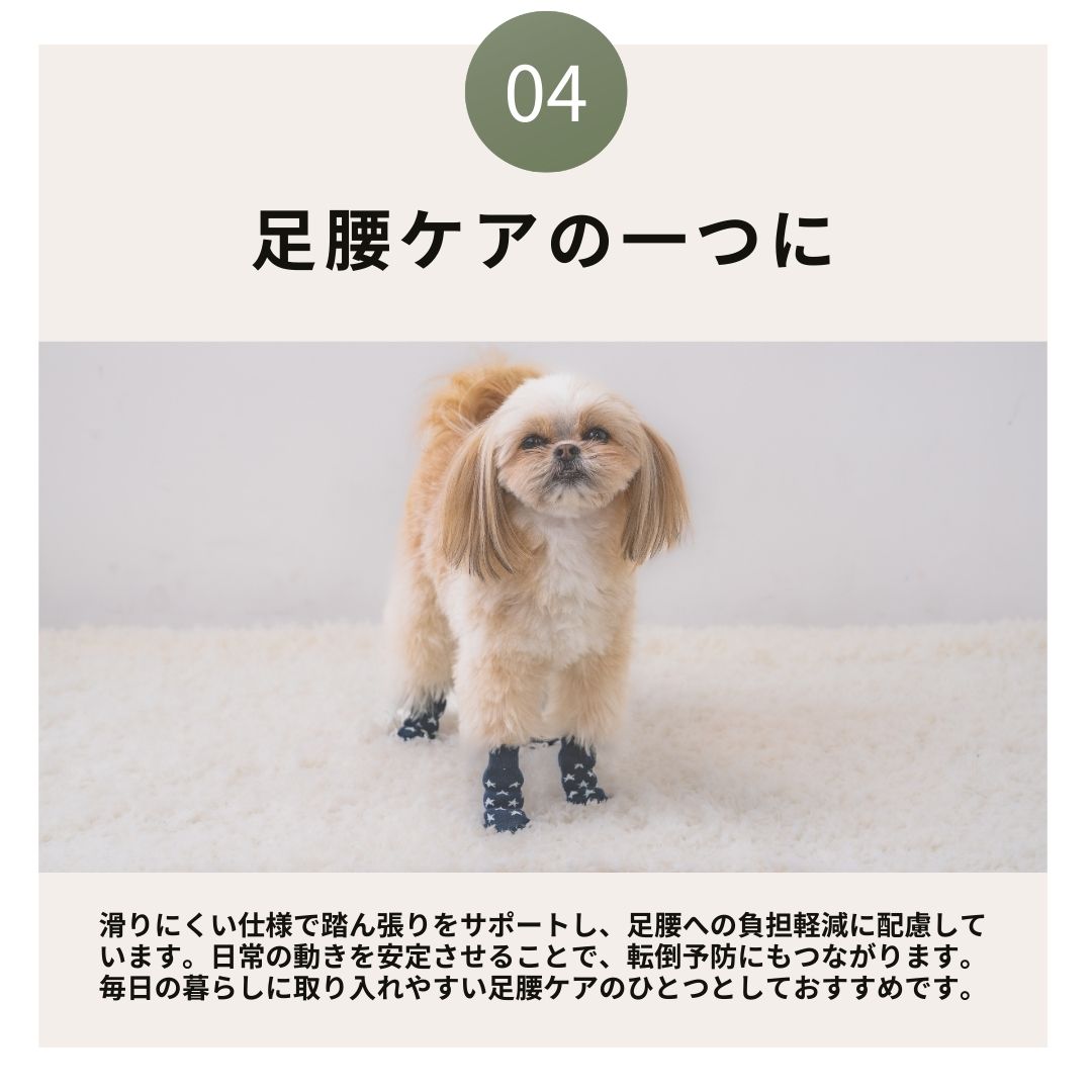 滑り止め付きソックス S/M/L/XL Solgra-ソルグラ- 4個セット 犬用
