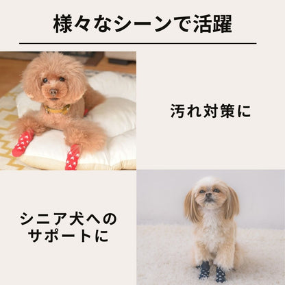 滑り止め付きソックス S/M/L/XL Solgra-ソルグラ- 4個セット 犬用 ペット用 靴下 滑り止め トイプードル チワワ ポメラニアン SO21AW so155051-1