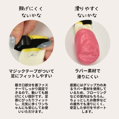 ラバーソックス S/M/L/XL Solgra-ソルグラ- 4個セット 犬用 ペット用 靴下 滑り止め トイプードル チワワ ポメラニアン SO21AW so155061-1