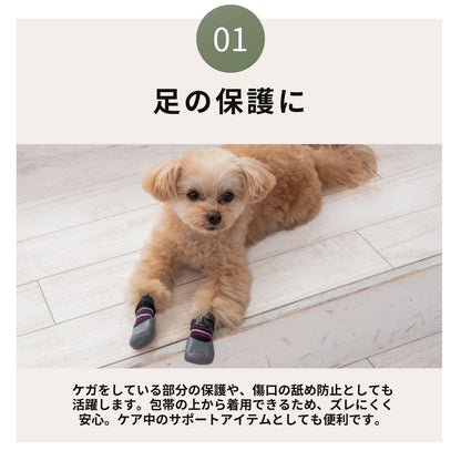 ラバーソックス S/M/L/XL Solgra-ソルグラ- 4個セット 犬用 ペット用 靴下 滑り止め トイプードル チワワ ポメラニアン SO21AW so155061-1