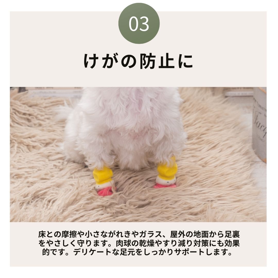 ラバーソックス S/M/L/XL Solgra-ソルグラ- 4個セット 犬用 ペット用 靴下 滑り止め トイプードル チワワ ポメラニアン SO21AW so155061-1