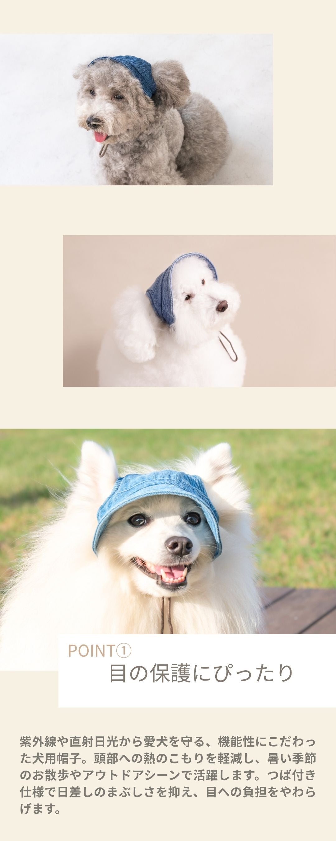 デニム帽子 S/SM/M/L/XL Solgra-ソルグラ- 犬用 SO26SS so262673