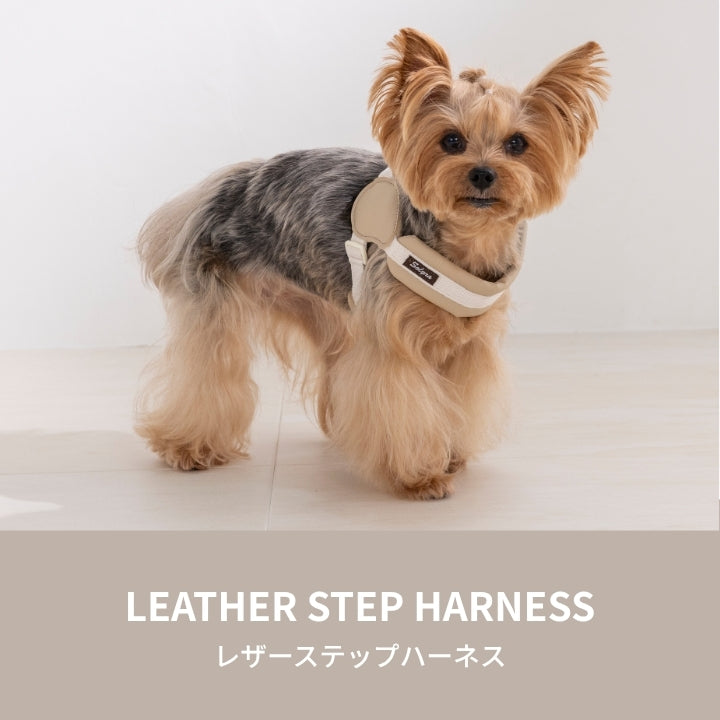 レザーステップハーネス XS/S/M/L Solgra-ソルグラ- 犬用 犬具 お散歩 小型犬用 トイプードル チワワ ダックス 簡単装着 抜けにくい SO26AW so269777