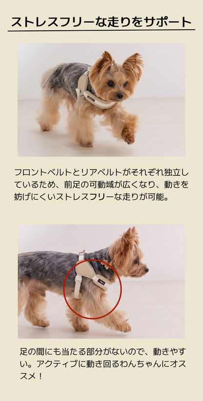 レザーステップハーネス XS/S/M/L Solgra-ソルグラ- 犬用 犬具 お散歩 小型犬用 トイプードル チワワ ダックス 簡単装着 抜けにくい SO26AW so269777
