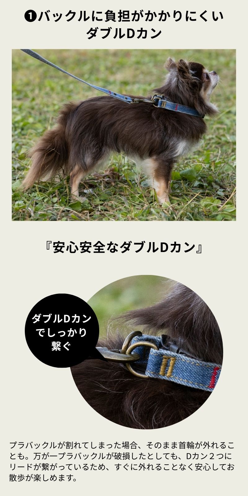 デニムカラー S/M/L Solgra-ソルグラ- 犬用 首輪 トイプードル チワワ ポメラニアン SO22SS so169022-1