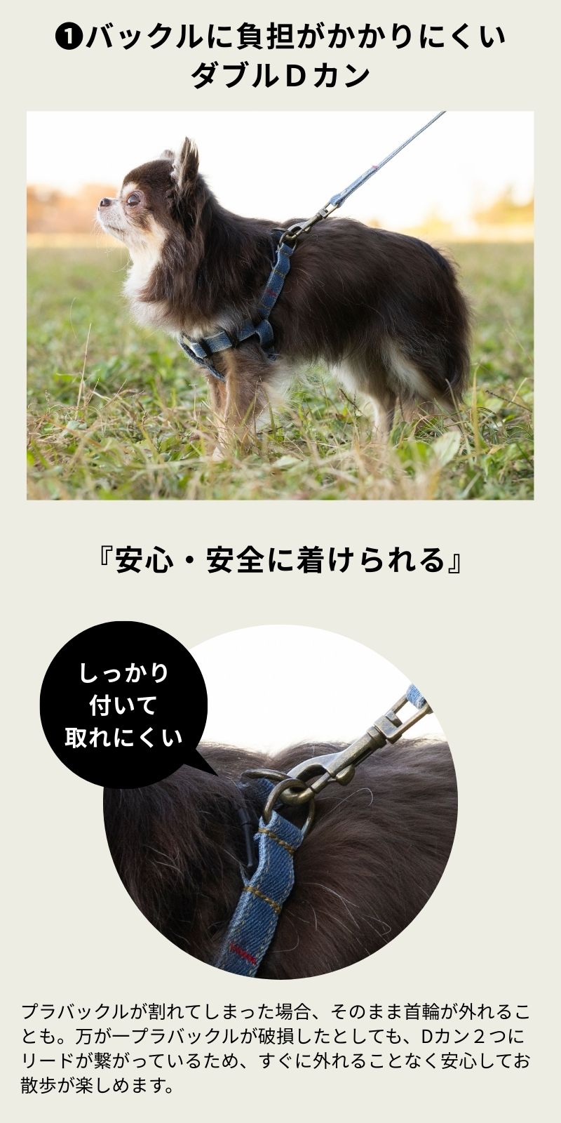 デニムハーネス S/M/L Solgra-ソルグラ- 犬用 ハーネス トイプードル