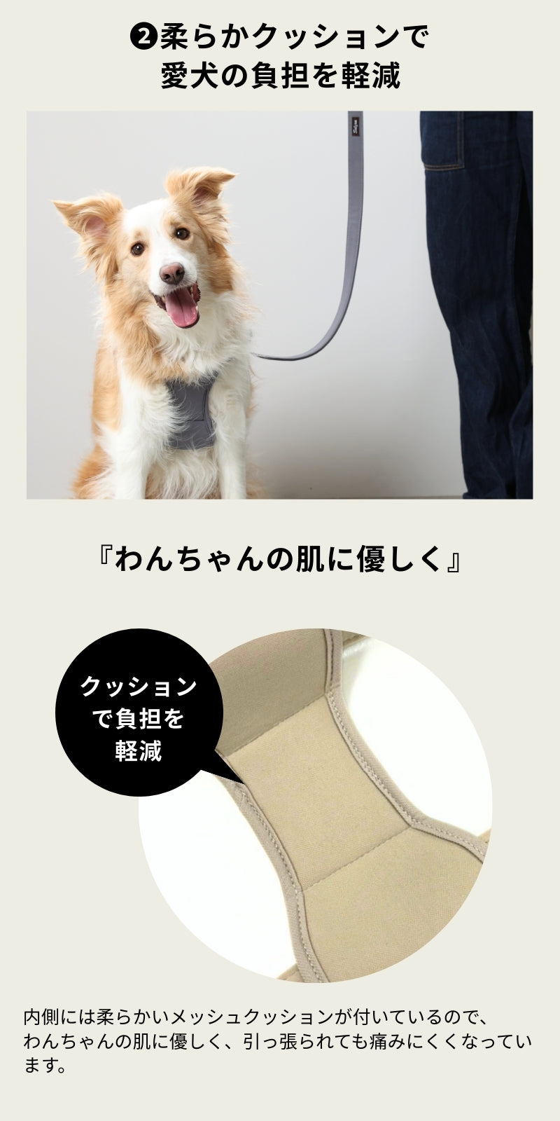 ナチュラルニットハーネス XL/XXL Solgra-ソルグラ- 大型犬用 ハーネス トイプードル チワワ ポメラニアン SO23SS so169237-2