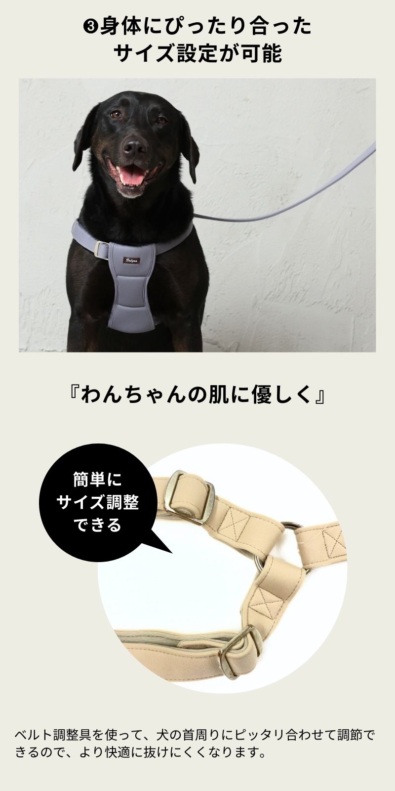 ナチュラルニットハーネス XL/XXL Solgra-ソルグラ- 大型犬用 ハーネス