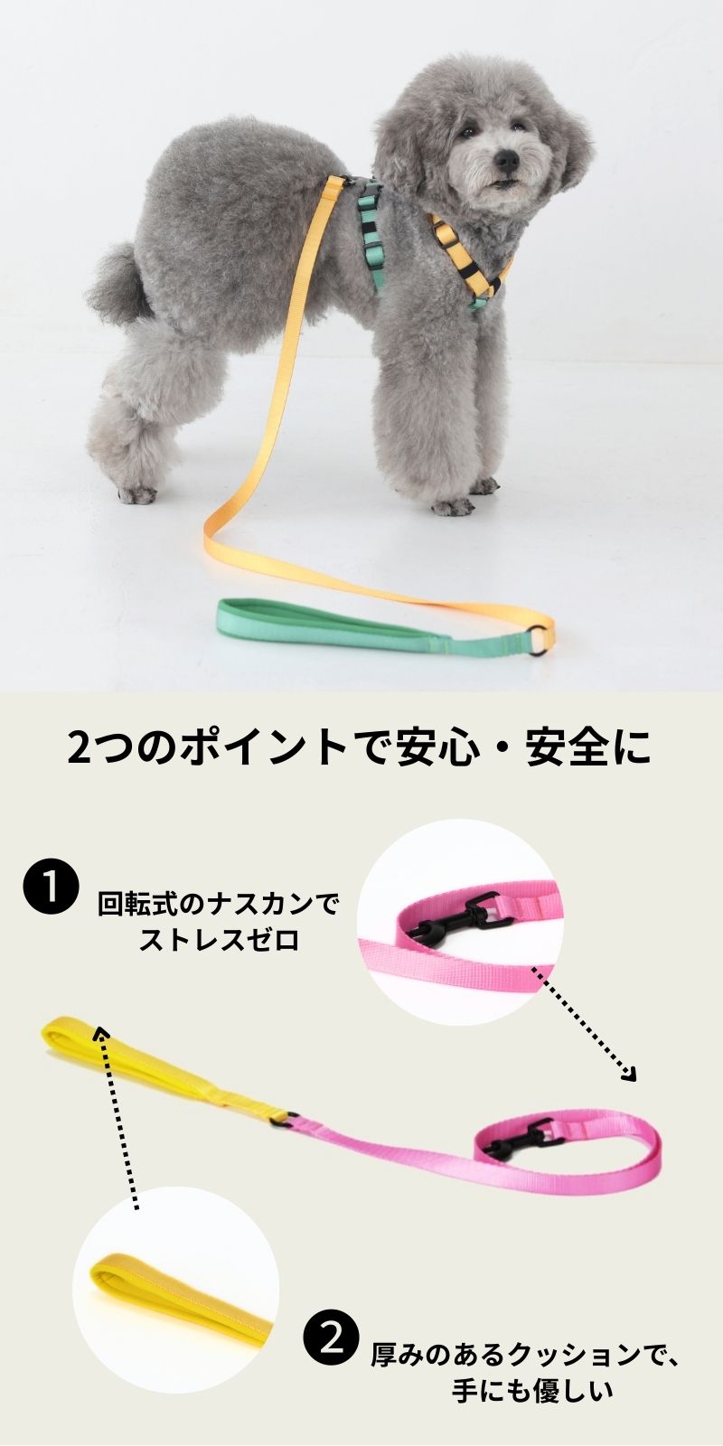 ビビットバイカラーリード S/M/L Solgra-ソルグラ- 犬用リード SO25SS so259600