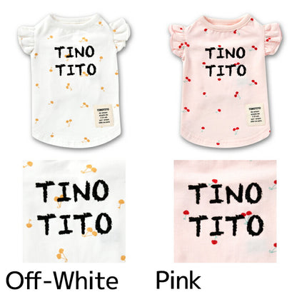 チェリー柄袖フリルタンク XS/S/M/L/XL/XXL TINOTITO -ティノティート- 犬服 ドッグウェア トイプードル チワワ ポメラニアン TT22SS tt161245-1