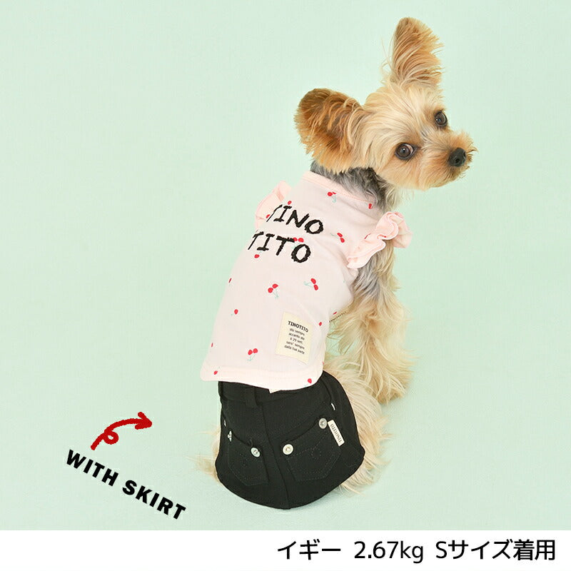 チェリー柄袖フリルタンク XS/S/M/L/XL/XXL TINOTITO -ティノティート- 犬服 ドッグウェア トイプードル チワワ ポメラニアン TT22SS tt161245-1