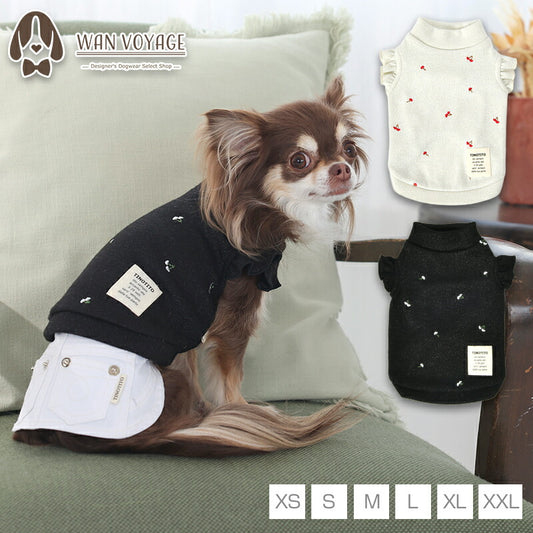 袖フリルハートラメニット XS/S/M/L/XL/XXL TINOTITO -ティノティート- 犬服 ドッグウェア TT25AW tt251412
