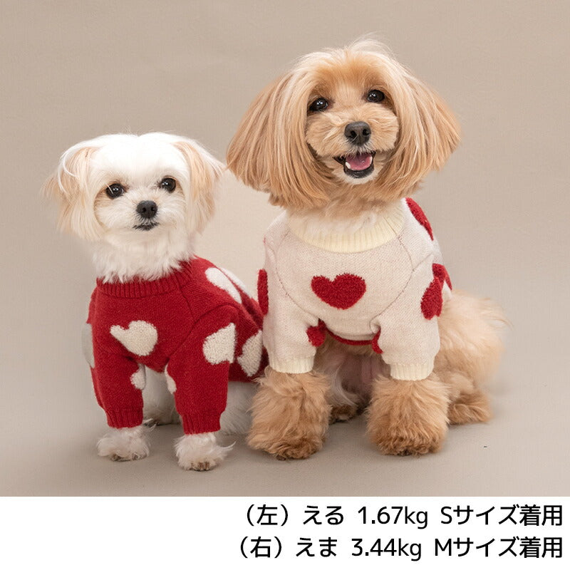 ハート柄ニット XS/S/M/L/XL/XXL TINOTITO -ティノティート- 犬服 ドッグウェア TT25AW tt251417