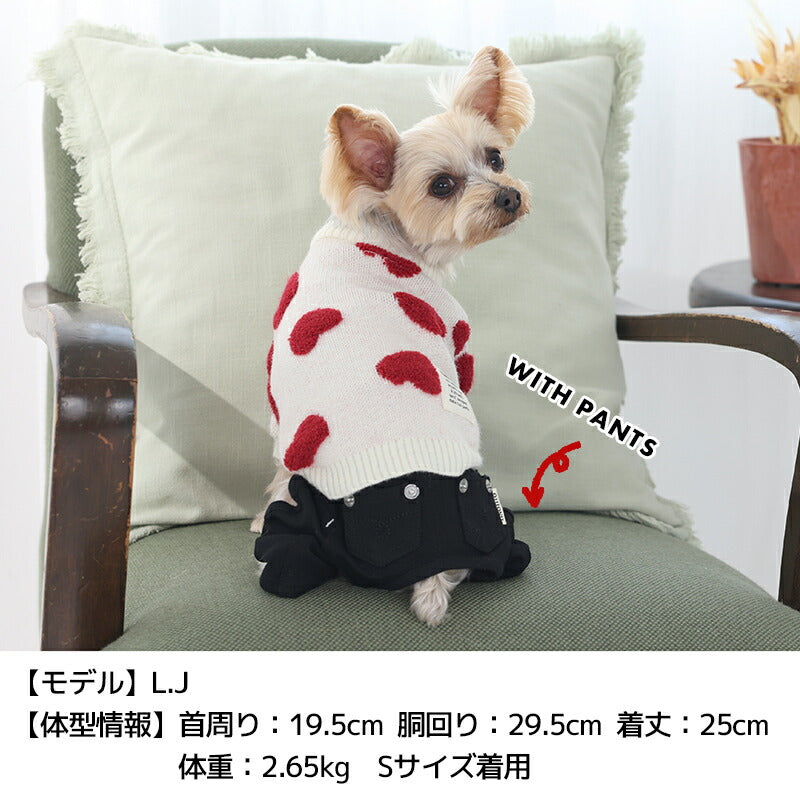 ハート柄ニット XS/S/M/L/XL/XXL TINOTITO -ティノティート- 犬服 ドッグウェア TT25AW tt251417
