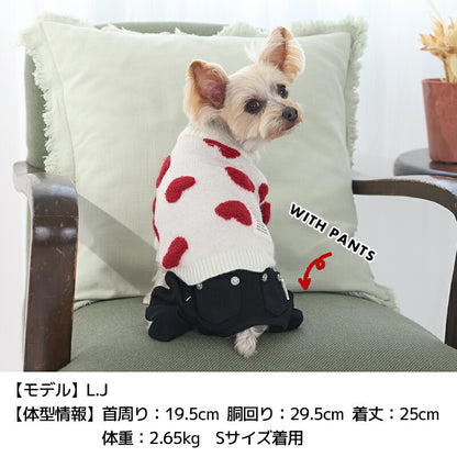 ハート柄ニット XS/S/M/L/XL/XXL TINOTITO -ティノティート- 犬服 ドッグウェア TT25AW tt251417