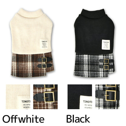 チェック柄ニットワンピ XS/S/M/L/XL/XXL TINOTITO -ティノティート- 犬服 ドッグウェア TT25AW tt251421