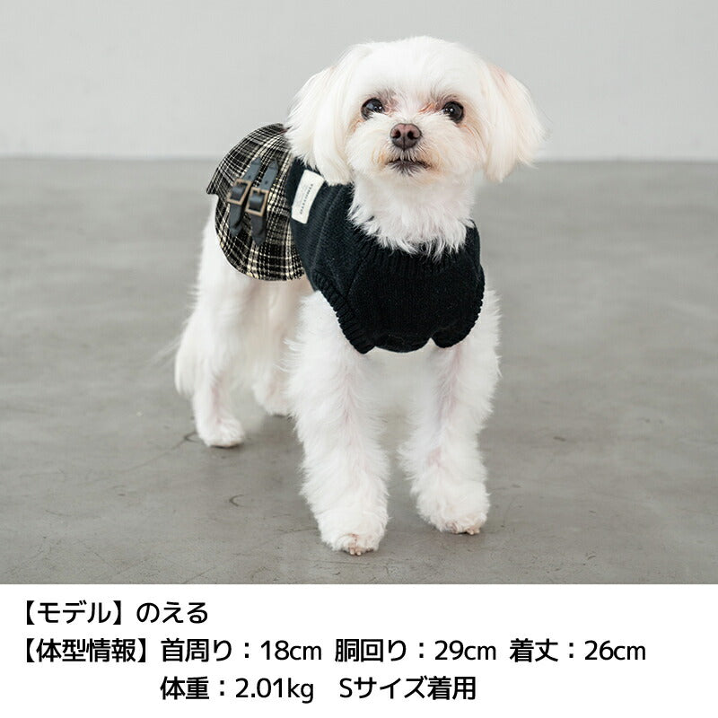 チェック柄ニットワンピ XS/S/M/L/XL/XXL TINOTITO -ティノティート- 犬服 ドッグウェア TT25AW tt251421