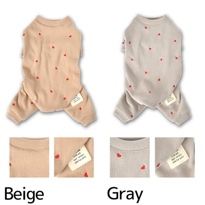 ハート刺しゅうロンパース XS/S/M/L/XL/XXL TINOTITO -ティノティート- 犬服 ドッグウェア TT25AW tt251422
