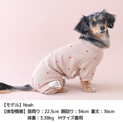 ハート刺しゅうロンパース XS/S/M/L/XL/XXL TINOTITO -ティノティート- 犬服 ドッグウェア TT25AW tt251422