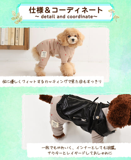 ハート刺しゅうロンパース XS/S/M/L/XL/XXL TINOTITO -ティノティート- 犬服 ドッグウェア TT25AW tt251422