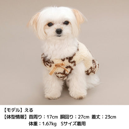 背開き花柄ボアベスト XS/S/M/L/XL/XXL TINOTITO -ティノティート- 犬服 ドッグウェア TT25AW tt251423