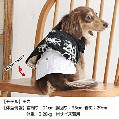 背開き花柄ボアベスト XS/S/M/L/XL/XXL TINOTITO -ティノティート- 犬服 ドッグウェア TT25AW tt251423