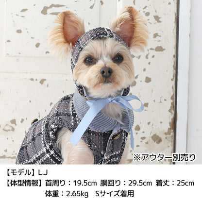 チェックツイード帽子 S/SM/M TINOTITO -ティノティート- 犬服 ドッグウェア TT25AW tt252427