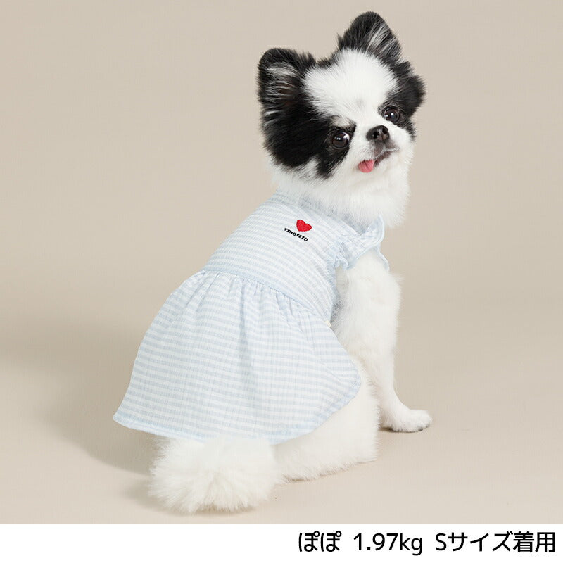 透かしフリル袖ワンピ XS/S/M/L/XL/XXL TINOTITO -ティノティート- 犬服 ドッグウェア TT26SS tt261441