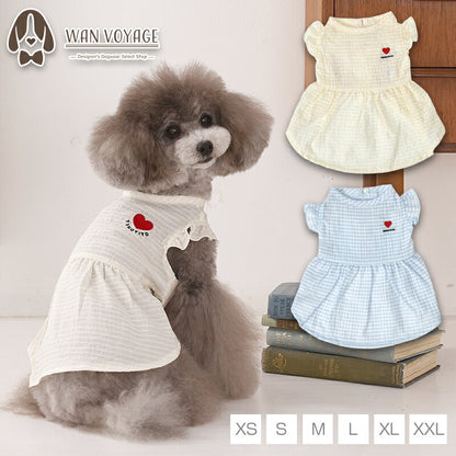 透かしフリル袖ワンピ XS/S/M/L/XL/XXL TINOTITO -ティノティート- 犬服 ドッグウェア TT26SS tt261441