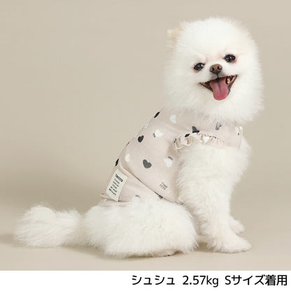 ハートフリル袖スラブタンク XS/S/M/L/XL/XXL TINOTITO -ティノティート- 犬服 ドッグウェア TT26SS tt261442
