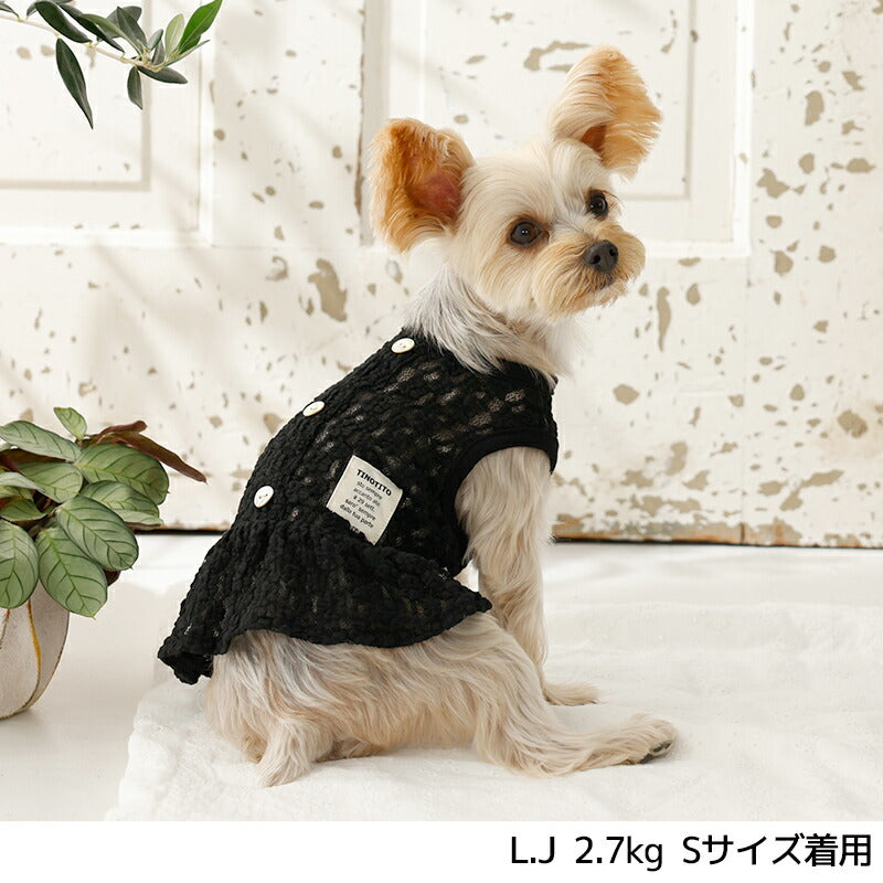 透かしレースワンピ XS/S/M/L/XL/XXL TINOTITO -ティノティート- 犬服 ドッグウェア TT26SS tt261443