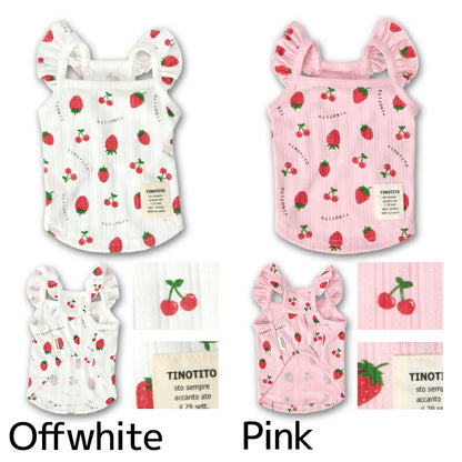 肩フリルいちごキャミ XS/S/M/L/XL/XXL TINOTITO -ティノティート- 犬服 ドッグウェア TT26SS tt261446