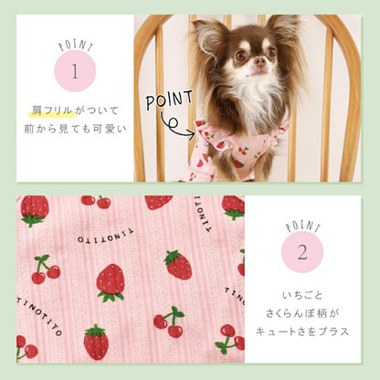 肩フリルいちごキャミ XS/S/M/L/XL/XXL TINOTITO -ティノティート- 犬服 ドッグウェア TT26SS tt261446