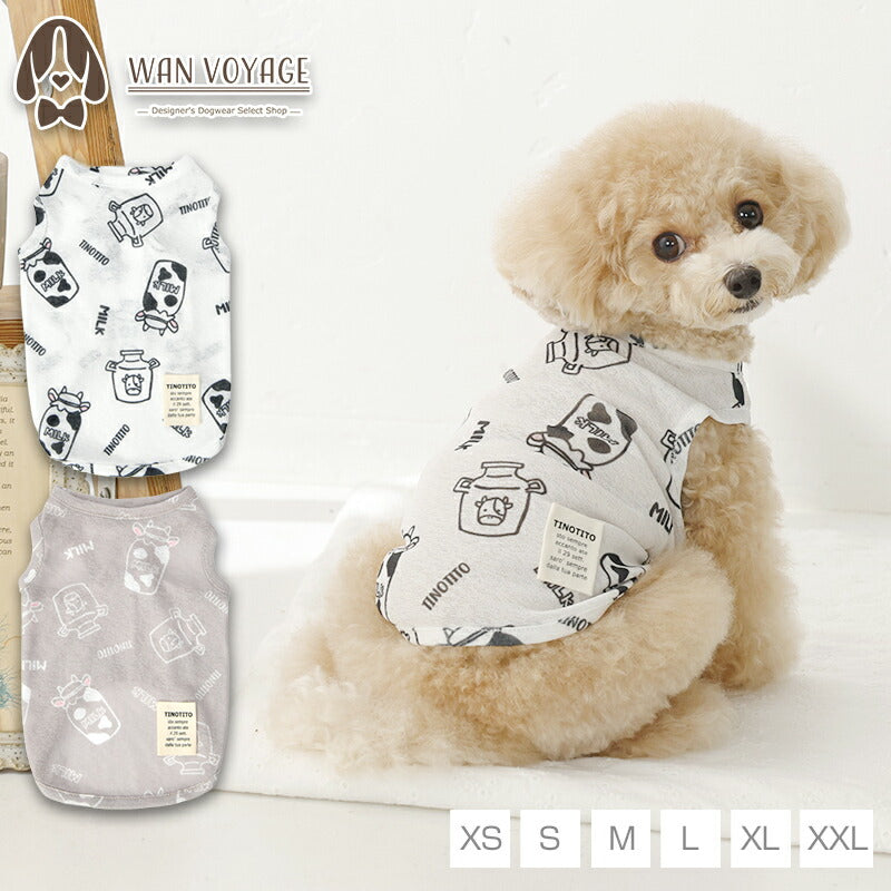 【ゆんゆん】犬服タンクトップ 牛さん透かしタンク XS/S/M/L/XL/XXL TINOTITO -ティノティート- 犬服