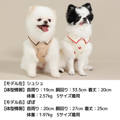 ハートリブ襟タンク XS/S/M/L/XL/XXL TINOTITO -ティノティート- 犬服 ドッグウェア TT26SS tt261454