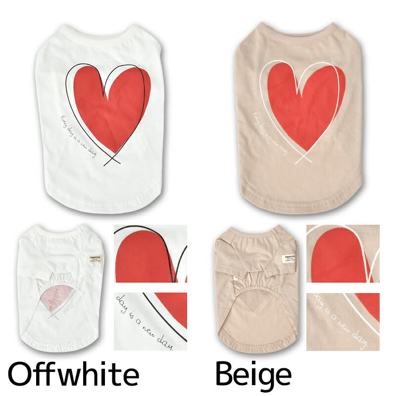 ハートTシャツ XS/S/M/L/XL/XXL TINOTITO -ティノティート- 犬服 ドッグウェア TT26SS tt261456