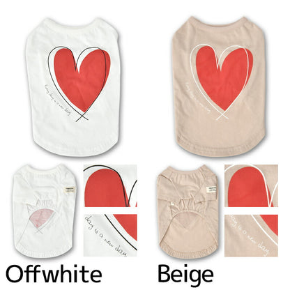 ハートTシャツ XS/S/M/L/XL/XXL TINOTITO -ティノティート- 犬服 ドッグウェア TT26SS tt261456