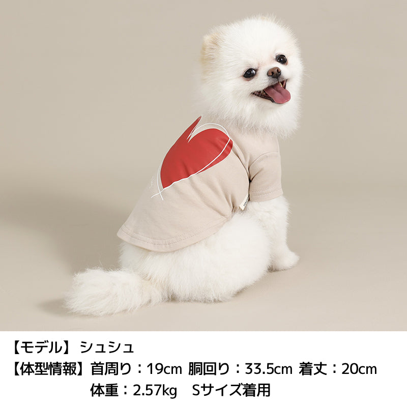 ハートTシャツ XS/S/M/L/XL/XXL TINOTITO -ティノティート- 犬服