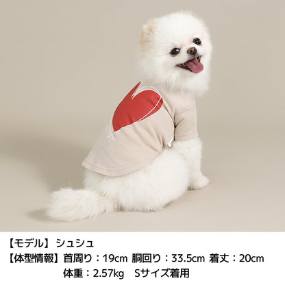 ハートTシャツ XS/S/M/L/XL/XXL TINOTITO -ティノティート- 犬服 ドッグウェア TT26SS tt261456