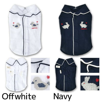 背開きパジャマ風シャツ XS/S/M/L/XL/XXL TINOTITO -ティノティート- 犬服 ドッグウェア TT26SS tt261458