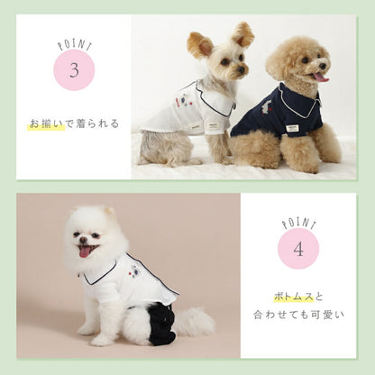 背開きパジャマ風シャツ XS/S/M/L/XL/XXL TINOTITO -ティノティート- 犬服 ドッグウェア TT26SS tt261458