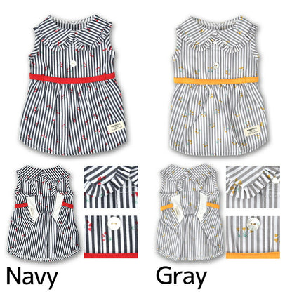 小花ストライプワンピ XS/S/M/L/XL/XXL TINOTITO -ティノティート- 犬服 ドッグウェア TT26SS tt261459
